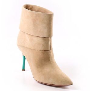 Aquazzura Sasha suede contrast heel cuffed Bootie
